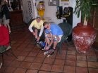 Dr. Dan and Carl putting on the gear