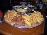 Every party begins with a huge plate of fried food; every good party.