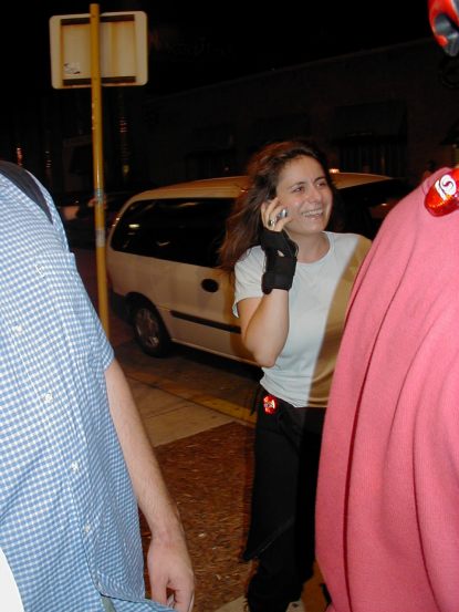 Zena with her constant companion, her phone.