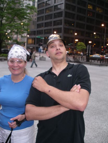 Not to be scared away by the skate Nazi, John does his best 