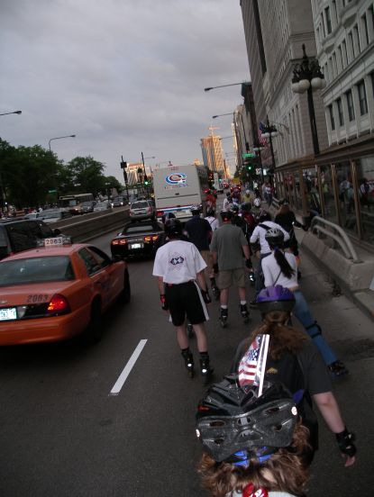 Flying the flag on Michigan Ave.