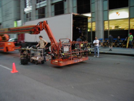 Lighting crew preparing to turn Chicago into Gotham