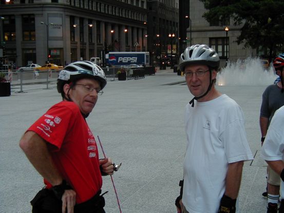 Tom demonstrating to his brother John, how it looks to skate with your eyes closed.
