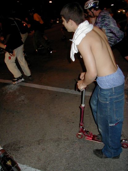The newest look to the Rave group. Somebody buy the man a belt.
