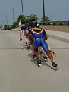 All too often this is my view of the lead pack; pulling away from me up the hills.