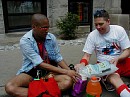 Derek and Nate (?) prepare the cooler for a very hot day