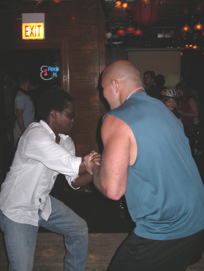 Nothing clears the floor faster then these two spinning out of control