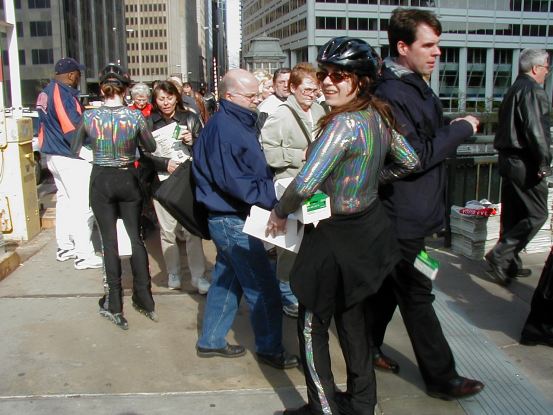 Xena and Joanna work the crowd. Did you see the Endit box in mid-air?