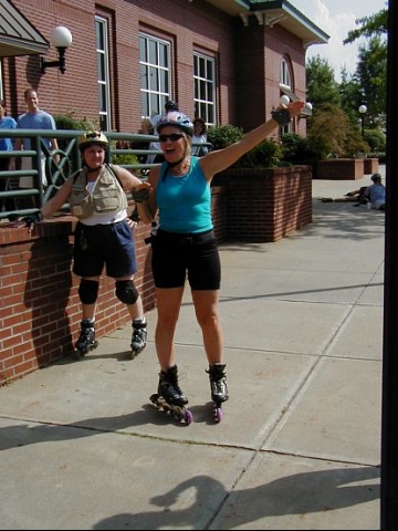 Brendan, my wonderful hostess in Athens prepares to lead the Saturday social skate.
