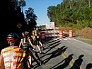 Yes you're seeing right, the road is closed ahead. No asphalt, only curbs, the first half of the clay was packed hard enough to skate on, maybe about 100 yards...