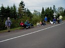 Some of the hundreds of cowbell waving spectators all alone the route.