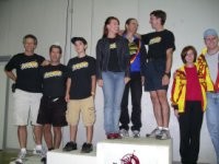 Rainbo's advanced skaters, on the top step again in the team competition. Hmm, even those two guys on the left?